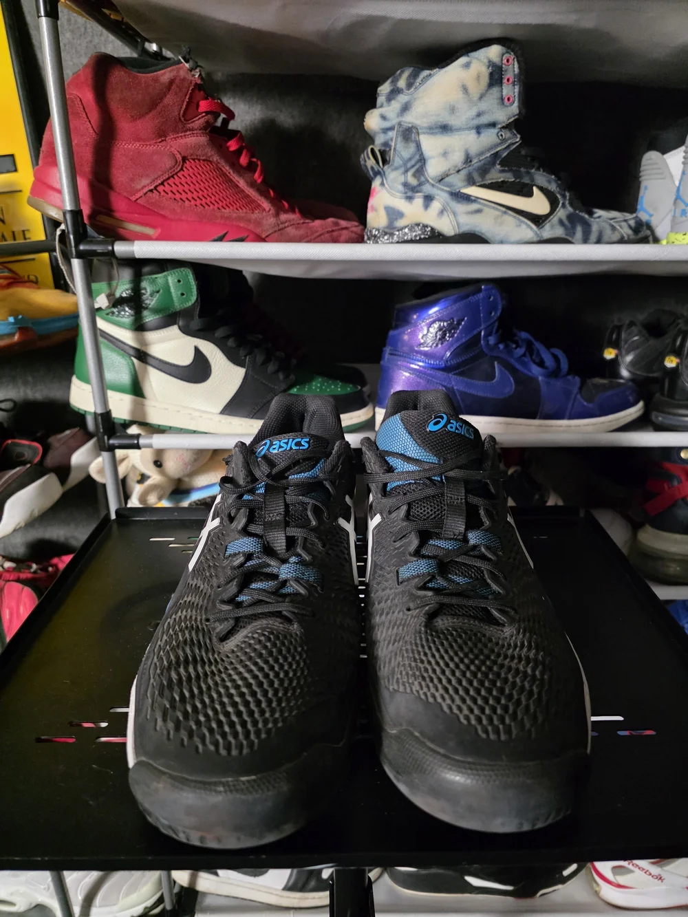 🔥 ASICS Gel Resolution 9 Men Size 13 Black & Blue Running Shoes